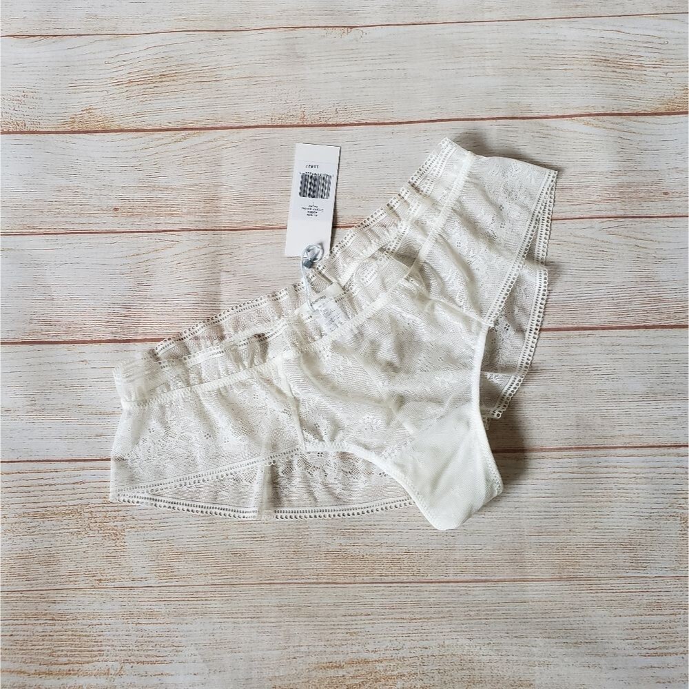 Eberjey Adora Lace Cheeky Bikini Panties in Ivory Romantic Delicate Large A1769X
